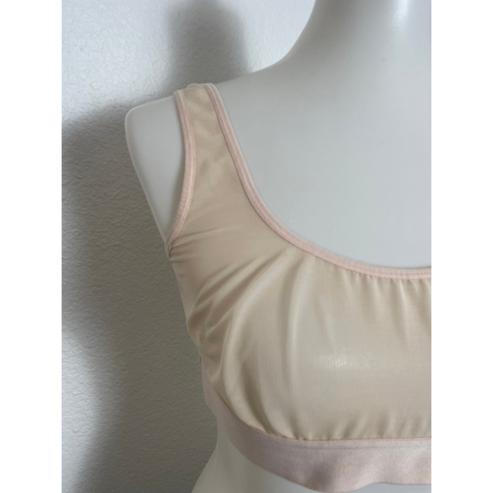 Negative Underwear Sieve Bra Top Women Sz 3 Buff Beige Mesh Wireless Bralette - Picture 3 of 7